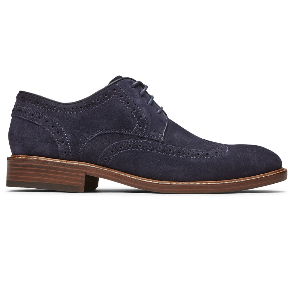 Rockport Singapore Mens Lace Up - Kenton Wingtip Navy - QG4158790